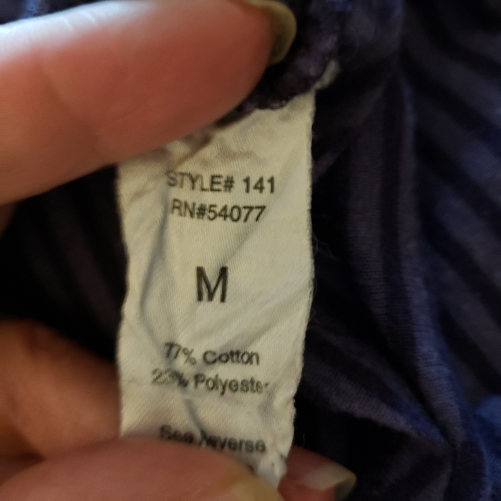 CAbi | M purple stripe long sleeve top v neck - Picture 6 of 6